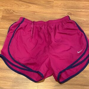 Nike Women's Fuchsia and Navy Athletic Shorts